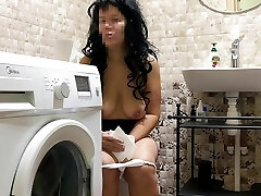 milf is not shy when they look at her in the toilet and asks for sex in her butt and spunk in anal