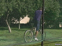 His very old mom teaching teen frolicking