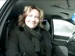 Buxom mature bitch gargles my buddy's weiner in a car Buxom mature bitch gargles my buddy's weiner in a car