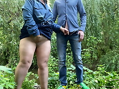 Unfamiliar milf in pantyhose jacked and milked my dick outdoors Unfamiliar milf in pantyhose jacked and milked my dick outdoors