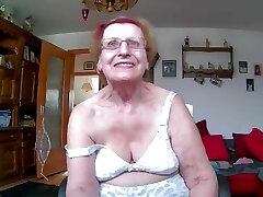 Granny in underwear and tights