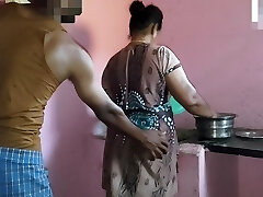 Aunty was working in the kitchen when I had bang-out with her