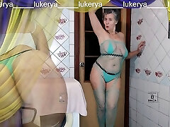 A brief video from the recent past demonstrating hot housewife Lukerya creating a complete set of softcore lingerie.