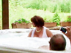 IN THE HOT TUB WITH HUBBY'S Pal