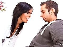 Female Teacher Cougar seduces Big Hard-on Young Guy to Nail her