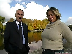 Chubby Annabel Moon wearing fishnet pantyhose getting fucked