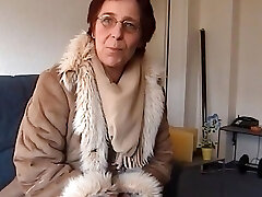 A horny German granny pleasuring a cock with her pussy and jaws in POV