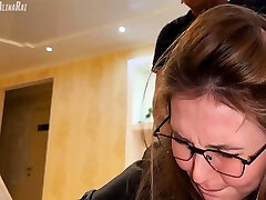 The stepson took advantage of the situation and filled his stepmother's coochie with thick guy goo