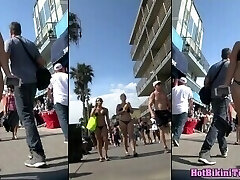 caliente bikini adolescentes playa voyeur bikini espía de cerca 4k uhd video 10