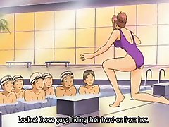 Hentai dziewczyna w Duże cycki złapali ocierać się przy basenie