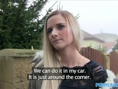 Public Agent Taut pussy fucked in a car