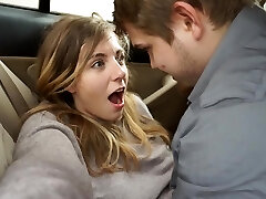 My naughty girlfriend and me having escapade fucking in car and got caught