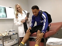 Jaw dropping doctor Julia Ann fucks one black young guy