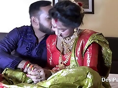 Newly Married Indian Girl Sudipa Hardcore Honeymoon First night hook-up and internal ejaculation - Hindi Audio