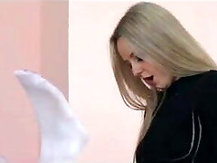 Domina fucks a boy with giant black strapon Domina fucks a boy with giant black strapon