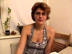 Sperm-luving German mature with glasses