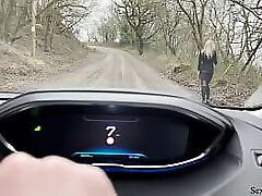 Lost British chav is picked up and pulverized in the car in public