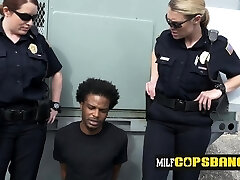 Cougar cops get a rimjob as pervert proceeds to drill them