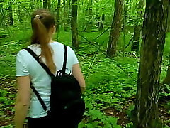 Shy student girl helped me jizm and showcased her naughty talents! Risky blowjob and handjob in the forest with birds singing! Active by Nata Sweet