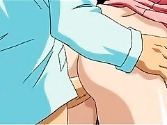 Amazing hentai honey taking loaded shaft in mouth and pussy