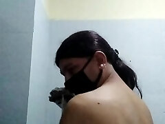 Luckiest t-girl gets most unusual person cum when she logs in a hotel Room