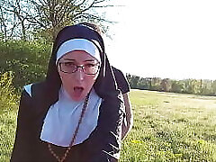 This nun gets her ass crammed with cum before she goes to church !!