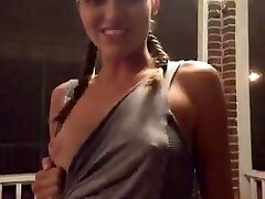 Lili Simmons flashing one of her bra-stuffers