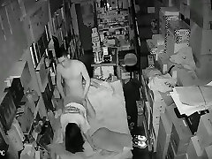 Camera monitoring candid pics of convenient small shops, couple sex life in couch