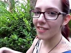 Red haired honey with glasses is in the mood for a good fuck, or just an orgasm