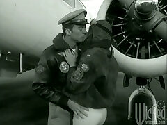 Old School Gonzo as a Fighter Pilot Pulverizes a Babe in Uniform