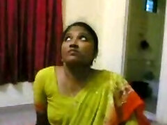 Obscene amateur Indian housewife flashes her ugly natural titties