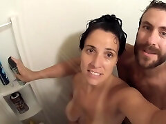 Soapy Handjob & Doggy-style Fuck, in the Shower. Closeup Go-Pro Point Of View!