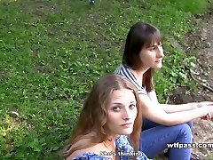 Young girl gets facial cum shot in public