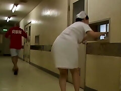 Chubby nurse got her wild bottom sharked in the corridor