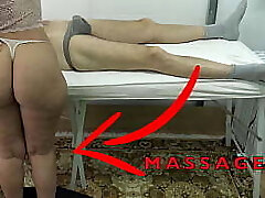 Maid Masseuse with Big Rump let me Lift her Dress &_ Frigged her Labia While she Massaged my Dick !
