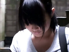 Puffy nippled Asian cutie stalked by a down blouse spycam