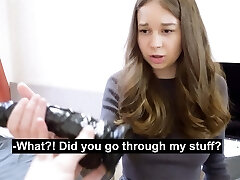 My roommate came unexpectedly when I was rummaging through her things.