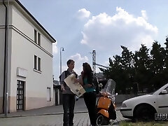 HUNT4K. Brutal guy fucking a hot damsel in front of her bf