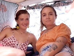 Girls Out West - Hairy cuties enjoy rimming and pussy eating