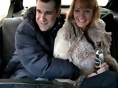 Voyeur hot girl jumping hardly on taxi drivers stiffy