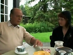 Young and old couple having intercourse together