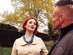 German agent pick up huge tits redhead milf