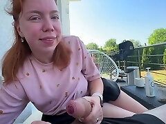 ryzykowny publiczny seks! spuszczanie na twarz