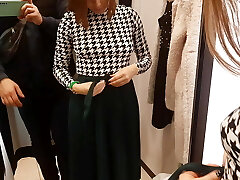 Gorgeous stranger asked me to shoot her in the fitting guest room on the phone