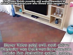 German slim blonde teen does blowjob at gross man