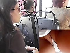 Highly erotic upskirts on the Russian bus
