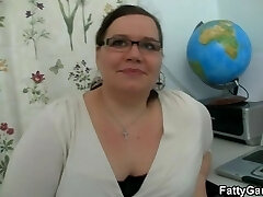 Big belly round teacher fucks student