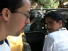 Sumptuous bus driver seducing school boy Sumptuous bus driver seducing school boy