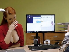 VIP4K. Buxom ginger is boned hard at casting performed by