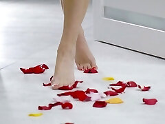 Romantic date with perfectly shaped babe in sexy lingerie Amira Adara